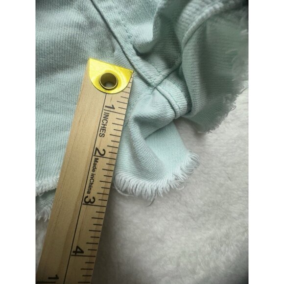 American Eagle Shorts Womens Sz 2 Cut-Off Frayed Distressed Stretch Pockets Aqua - Picture 6 of 11